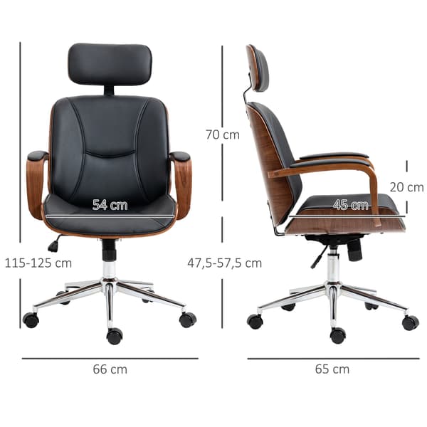 Ergonomisk kontorstol med høj ryglæn, sort