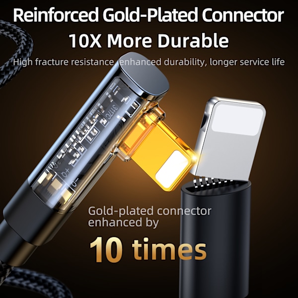 Vinklad kabel för iPhone USB-A - Ligtning 2,4A 1,2m blå