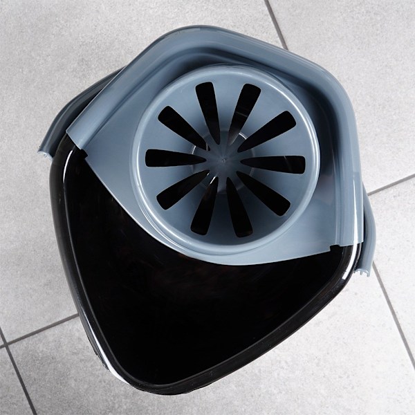 Moppespand med vrider, plast, sort, 10 l
