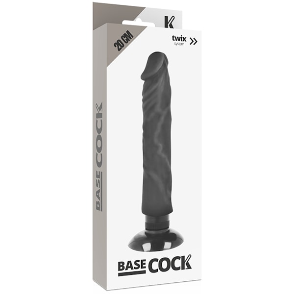 Basecock - Realistic Vibrator 2-1 Svart 20 Cm -O- 4 Cm