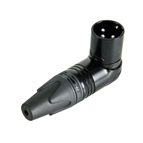 Neutrik - Xlr hankabelstik, 3-polet, retvinklet, nikkelhus, sølvkontakter - sort