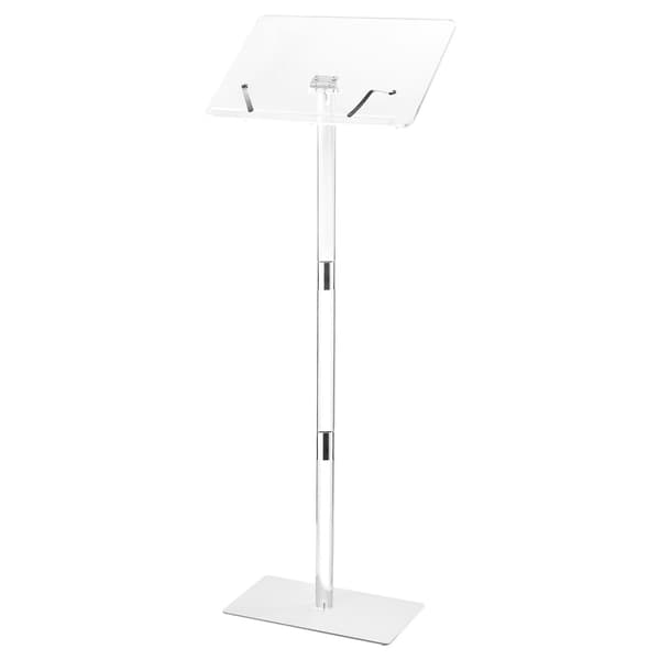 Akryl talerstolsstativ, 1100 mm, vippebar top, bogklemmer