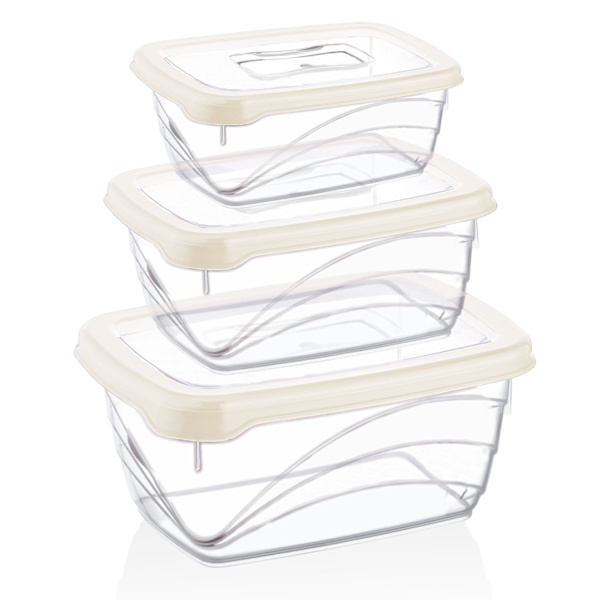 Herzberg 3 dele ekstra dyb Bio Saver Box-sæt elfenben
