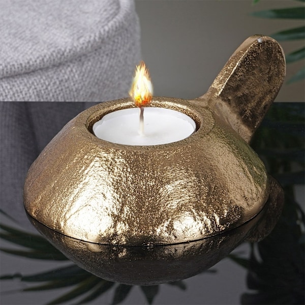 Elegant gyllene ljuslykta i aluminium för tealight-ljus