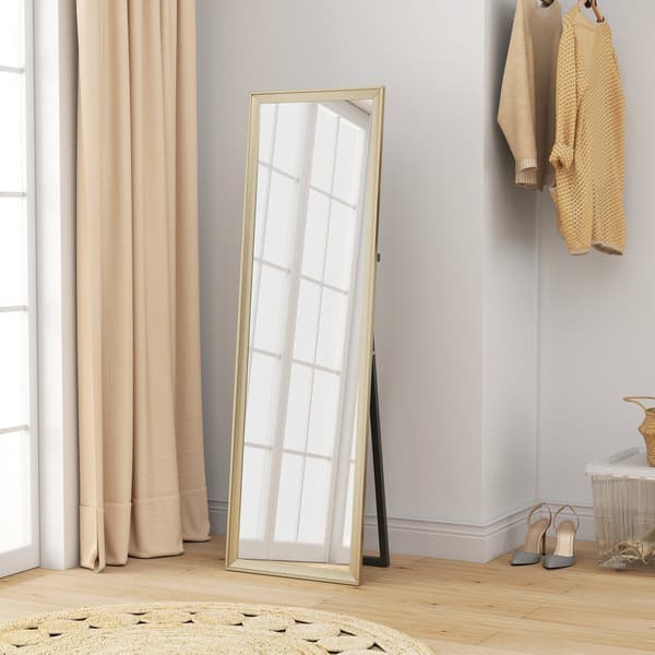 Helkroppsspegel, flexibel placering, 160x50 cm, guld