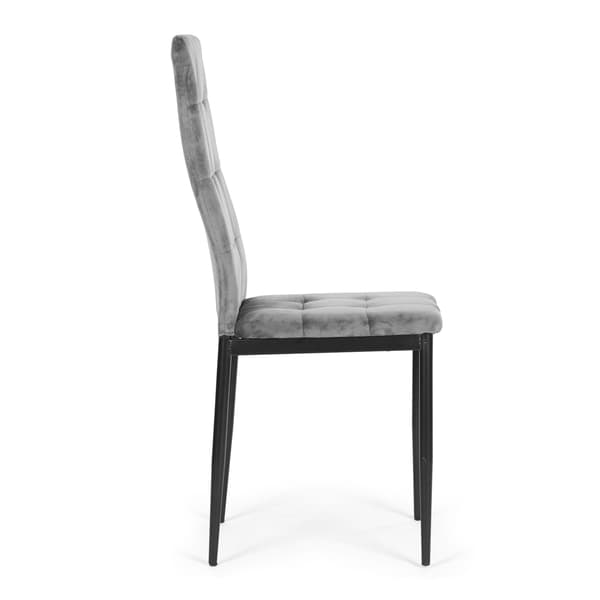 Set med 4 sammetsstolar för matsal och vardagsrum Grå ModernHome