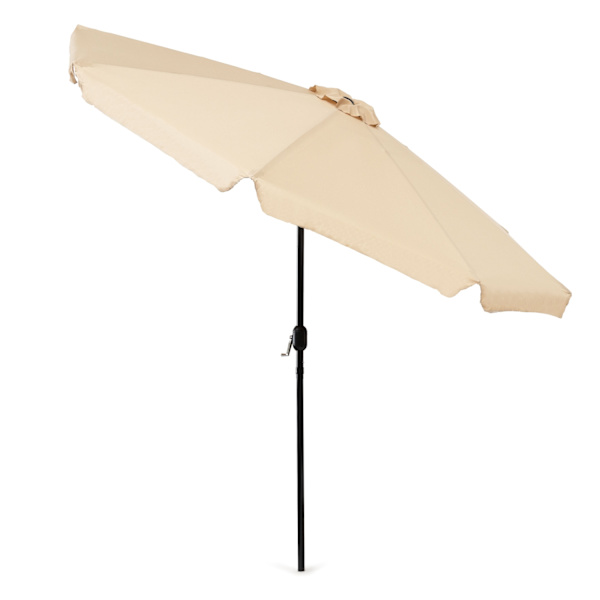 Haveparaply stor 3m diagonal knækket med en krumtap beige