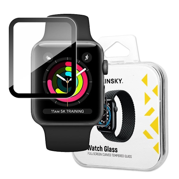 Hybrid beskyttelsesglas til Apple Watch 1/2/3 42mm Watch Glass sort