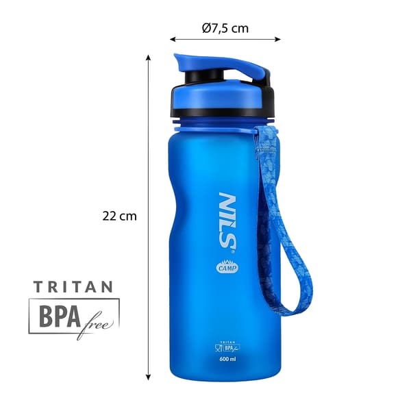 Tritan vandflaske, 600 ml, blå