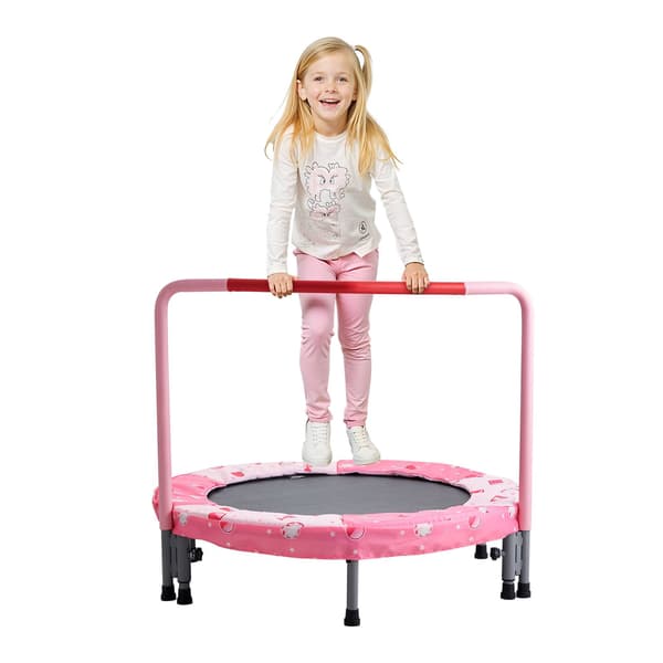 Barntrampolin 36 tum, hopfällbar med styr
