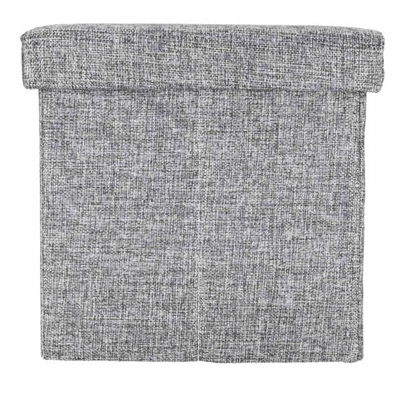 Grå foldbar opbevaringsfodbold med sæde, 50x31x31 cm