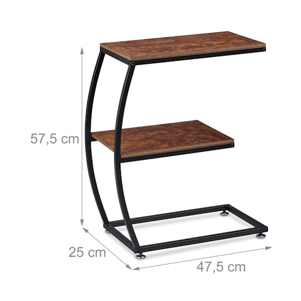 Sidebord industrielt design 2 niveauer