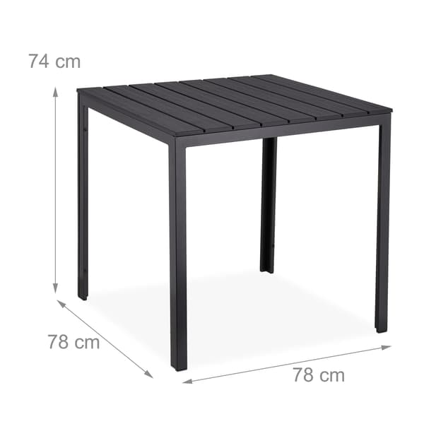 Fyrkantigt trädgårdsbord i trälook
