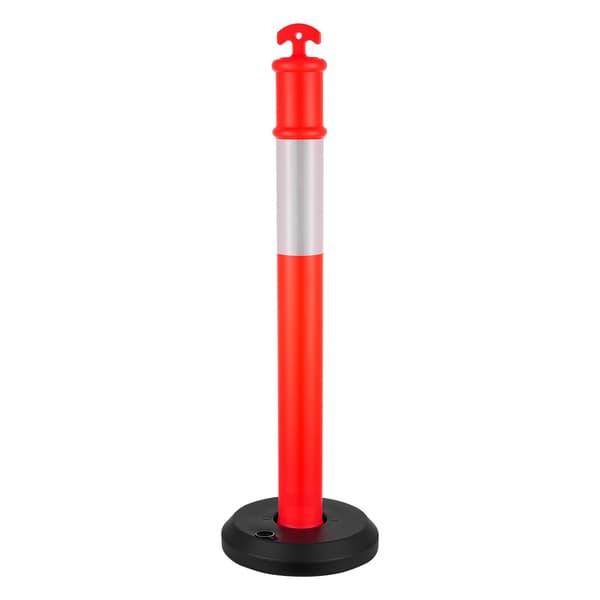 Trafikafgrænsningsstolper, 2-pak, 1140 mm, reflekterende, fyldbar base