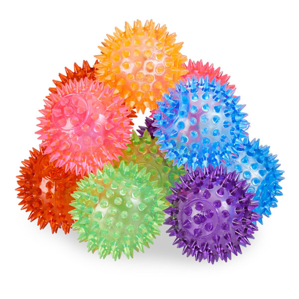 12 kpl. Kumipallot LED-valoilla