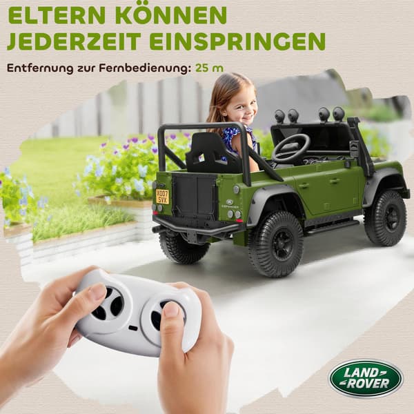 Elbil för barn, 12V batteri, fjärrkontroll, grön