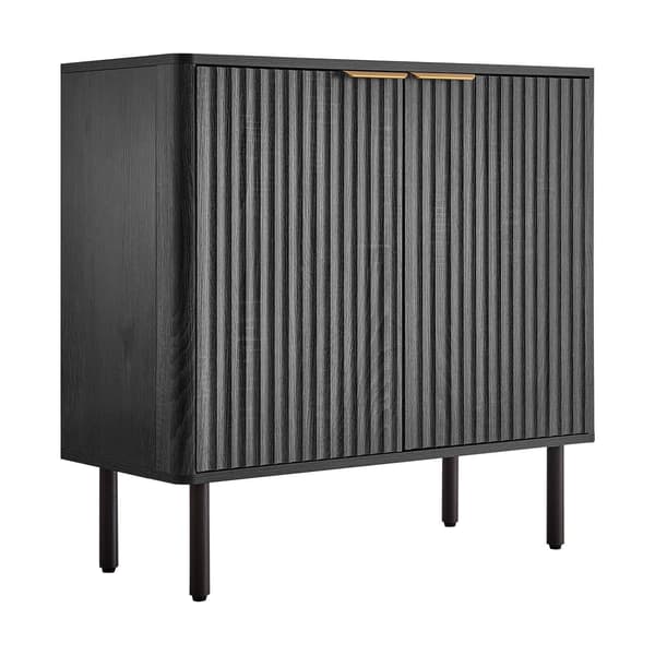 Kaffebarskab – Riflet ladedør, sort, 80 cm