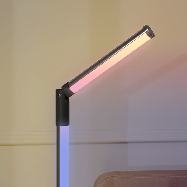 LED gulvlampe stue gulvlampe med fjernbetjening, app kontrol, dæmpbar gulvlampe med timer, musiksynkronisering, gulvlampe med scene modes, til sovevær