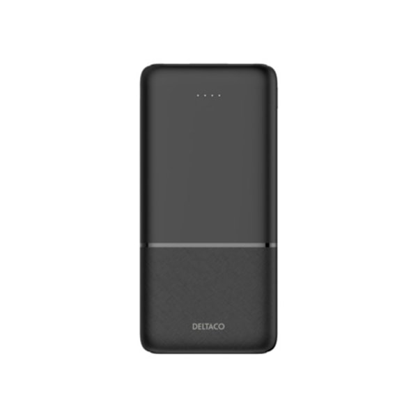 Deltaco Powerbank 10 000 mAh, 2 x USB-A 18 W, 1 x USB-C PD 20 W - musta musta