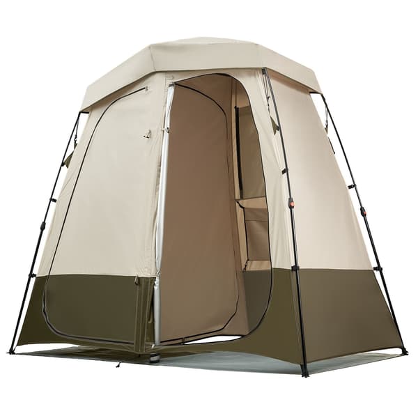 Campingtelt med bruser, foldbart og privatlivsvenligt med 2 rum, UPF 50