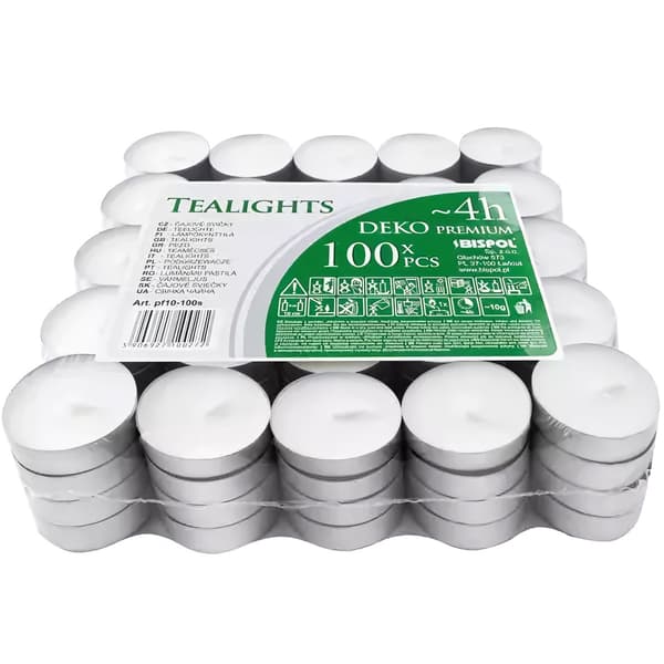 Kynttilät/teevalot 4h - 100kpl setti