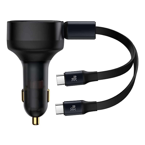2in1 billaddare 33W 2x USB-C Enjoyment svart
