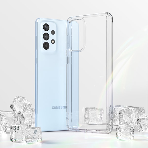 Galaxy A73 Fusion läpinäkyvä kotelo geelikehyksellä