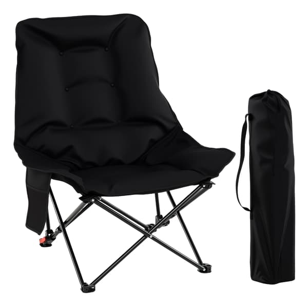 Hopfällbar campingstol, Justerbart ryggstöd, Sidoficka