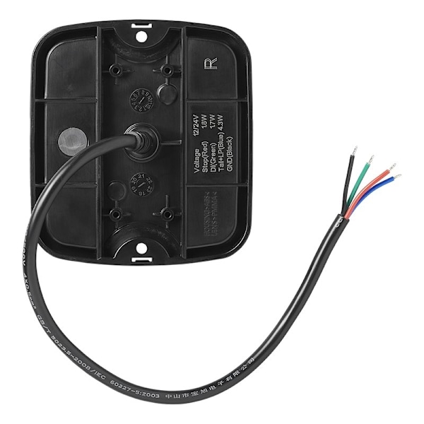 Baglygte 4 funktion 105 x 95 mm LED + GLOW højre