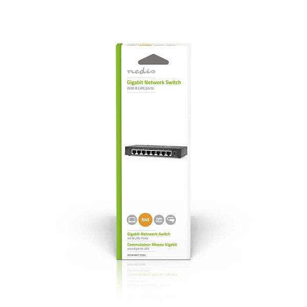 Verkkokytkin | Langallinen nopeus: Gigabit | Ethernet-porttien lukumäärä: 8