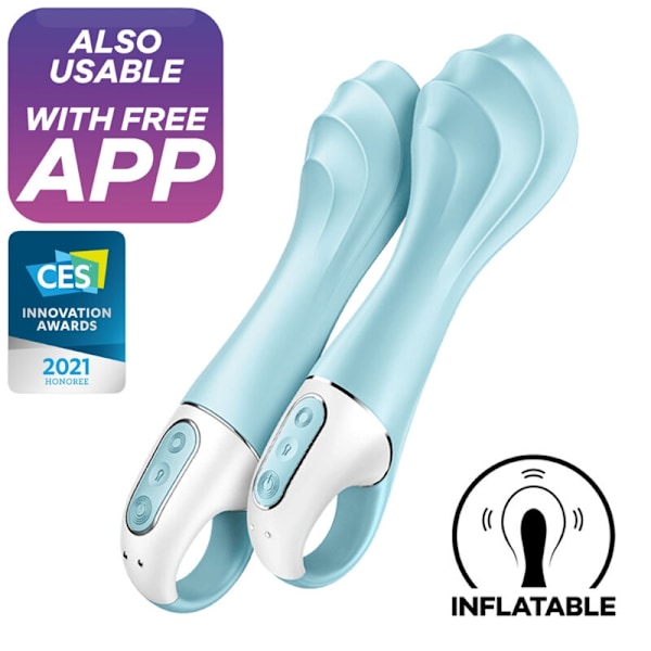 Satisfyer - Air Pump Vibrator 5+ Uppblåsbar G-Spot Vibrator App Blå