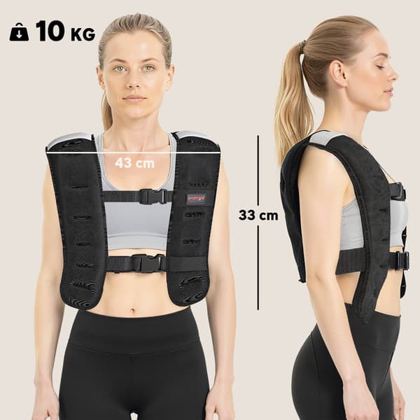 Viktad träningsväst 10 kg med reflexränder