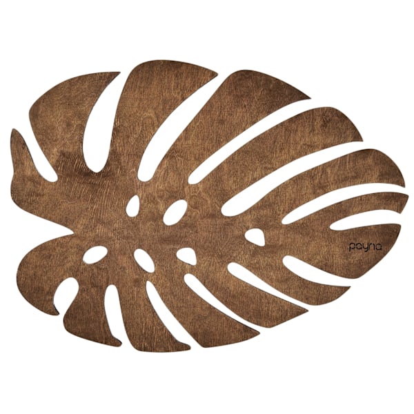 Træbordmåttesæt (4 stykker) Monstera - Valnød