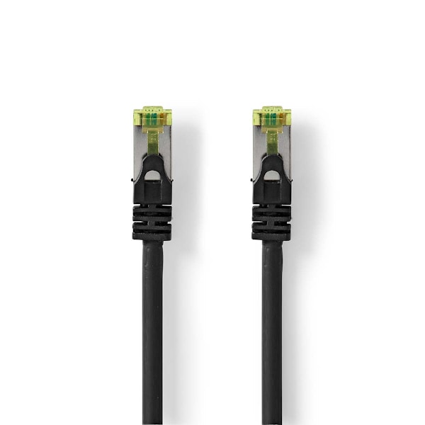 CAT7 netværkskabel | S/FTP | RJ45 Han | RJ45 Han | 15.0 m | Snagless | Runde | LSZH | Sort | Label