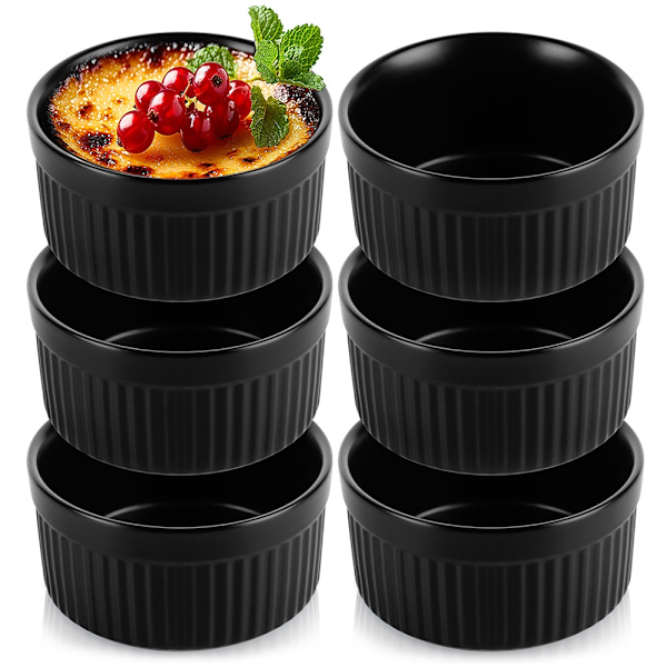 Keraamiset uunikulhot musta 260 ml 6 kpl.