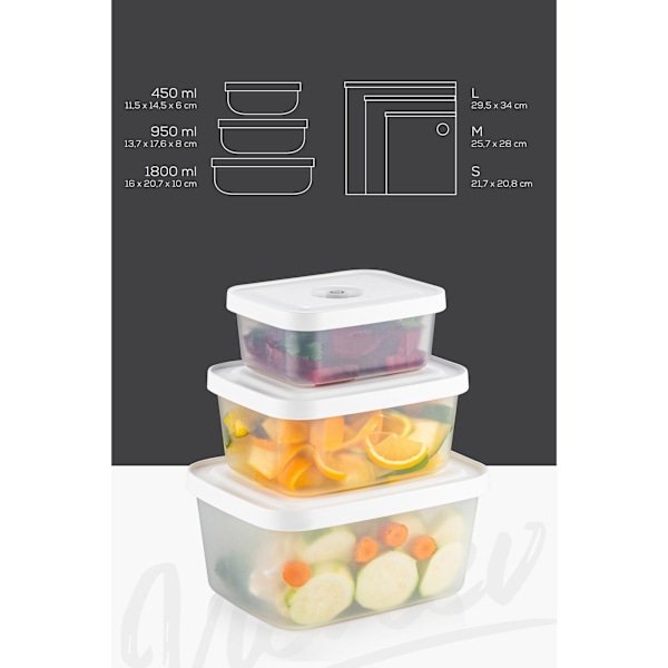 Förvaringslåda & matförvaringspåsar (7 delar) VCC-7-PMP - Transparent