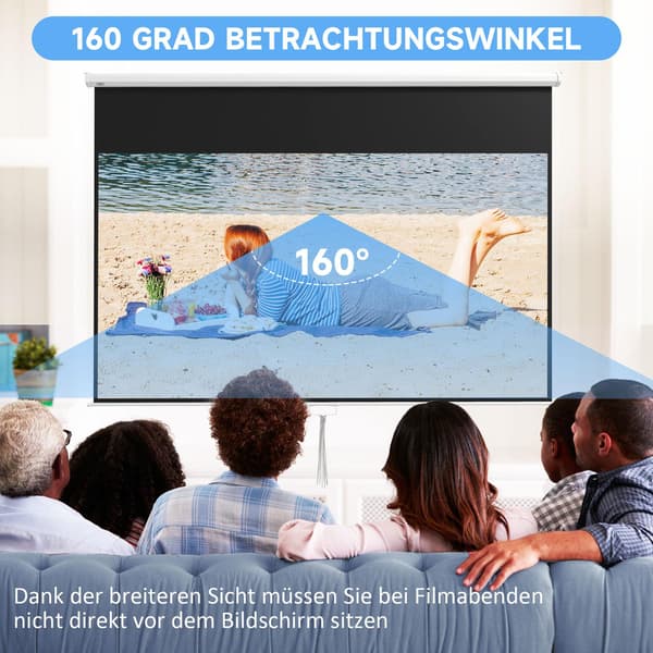 120-tommer projektorlærred, 16:9, væg-/loftmontering