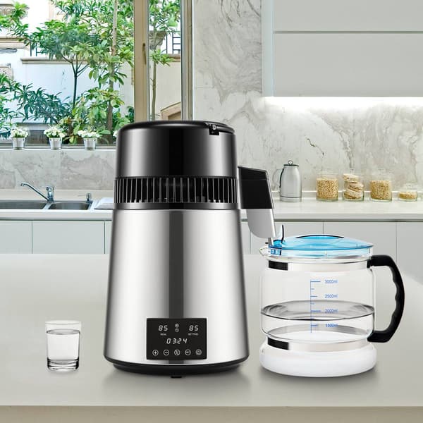 Bänkskåpsvattendestiller 4L, 750W, timer, glaskanna