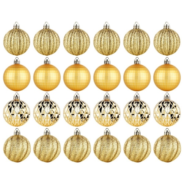 Sprängsäkra julgranskulor guld 5 cm 24 st.