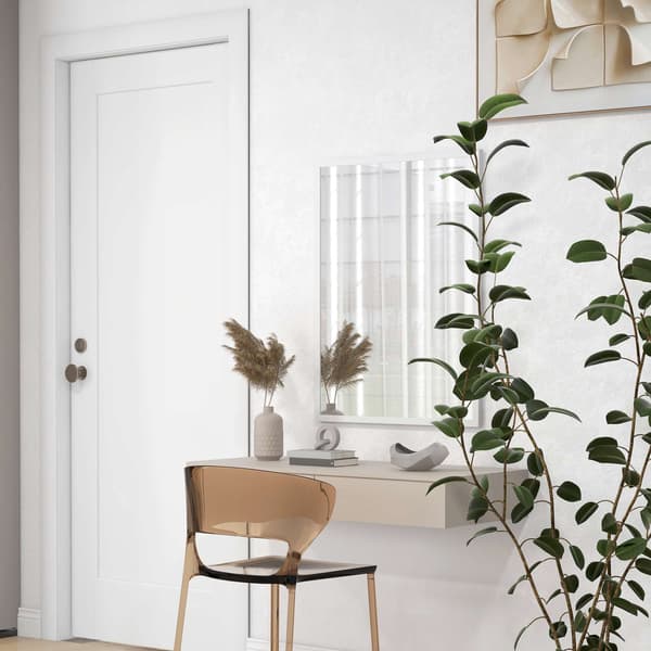 Rektangulär väggspegel, 60x80 cm, vit MDF-ram
