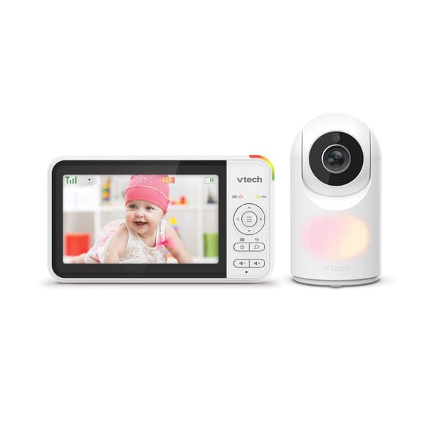 5" videobabyalarm med kamera, natlys og intercom