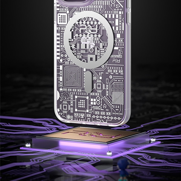 Magneettinen kotelo iPhone 14 Pro Max MagSafe PQY Geek Series hopea