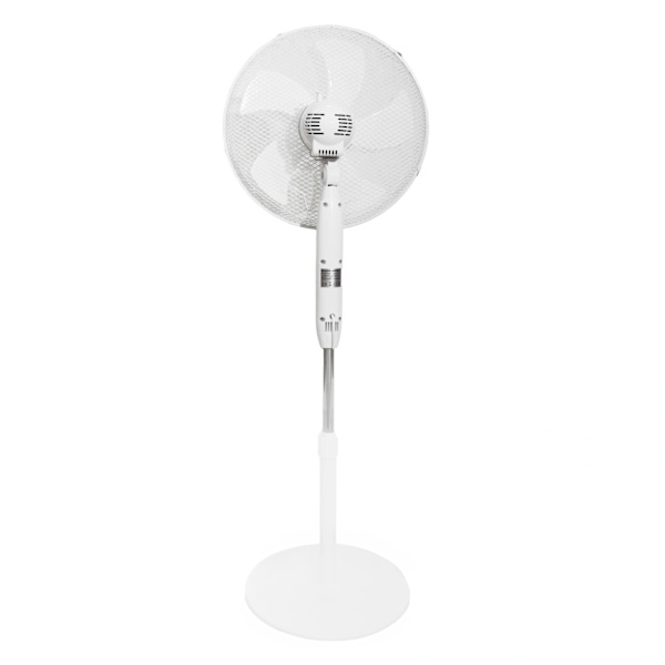 Stående gulvventilator 45W – 3 tilstande, 5 blade, hvid