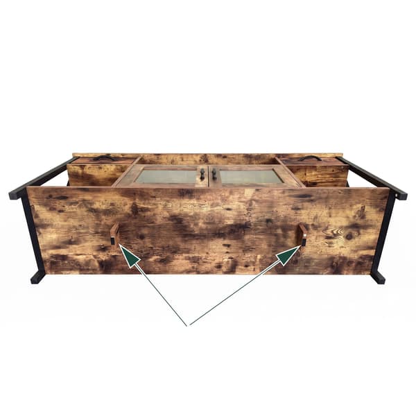 Industrielt sort TV-bord med opbevaring, 140 cm
