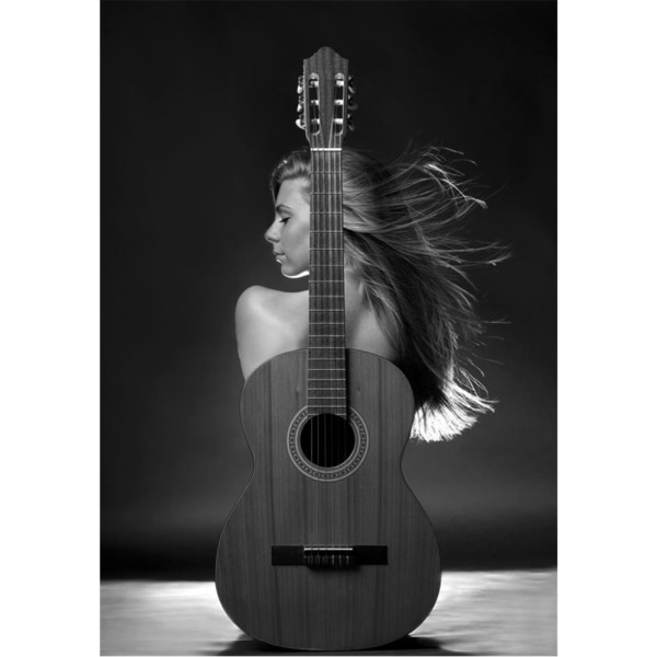 Pige med guitar - 21x30 cm