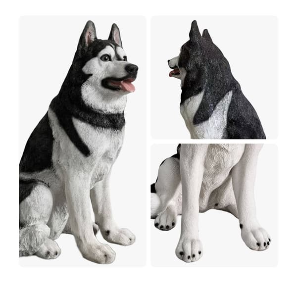 Husky havehundstatue, polyresin, 86 cm