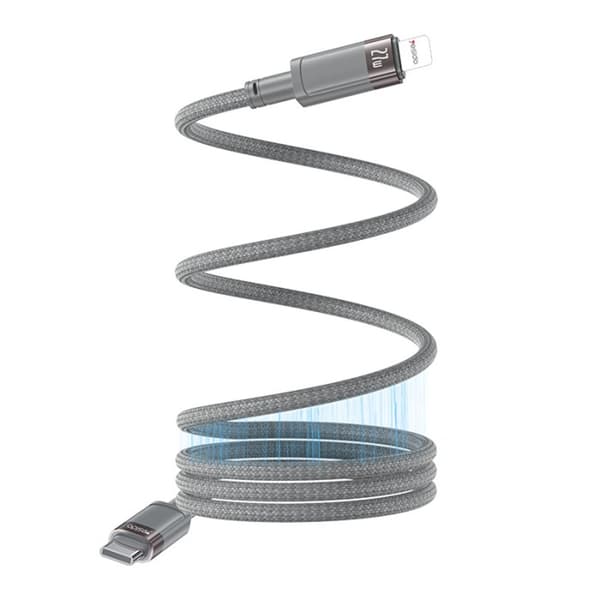 Yesido USB-C - Lightning-pikalatausmagneettikaapeli PD 60W, 1m - harmaa