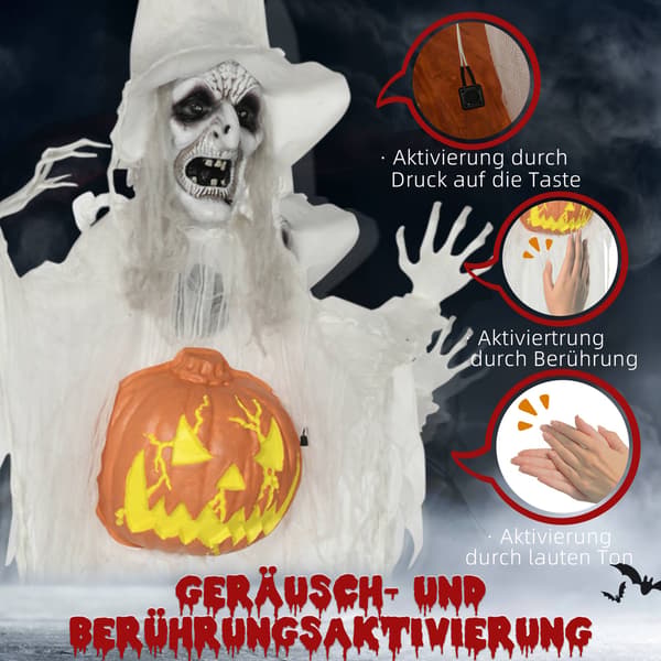 Halloween-spökdekoration med rörelsesensor och LED-lampor