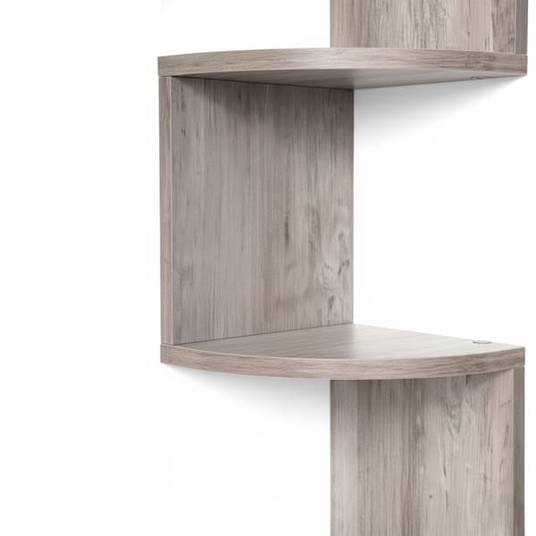 Hjørnevæghylde, 5 niveauer, zigzag-design