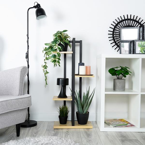 Blomsterstander i metal, 5 steder, industriel stil